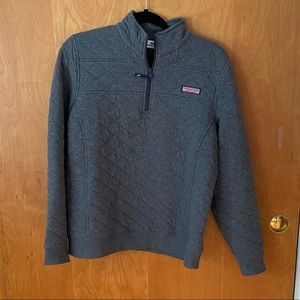 Like New Vineyard Vines Quilted Gray Quarter Zip